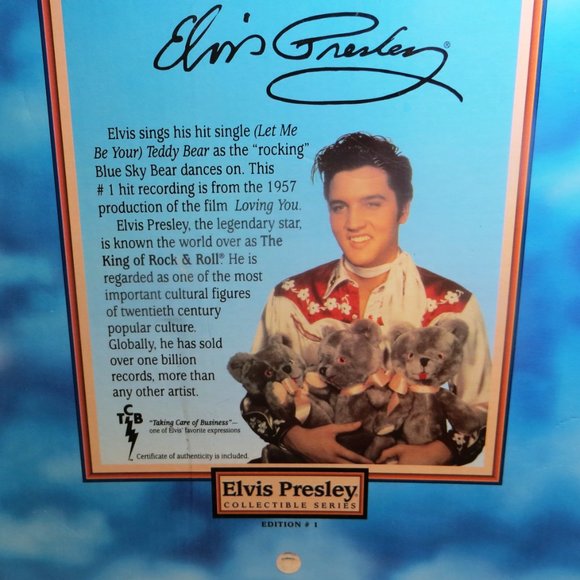 Elvis Presley ~ Blue Sky Bears ~ Edition # 1 Animated Teddy Bear Original Box - Picture 3 of 4